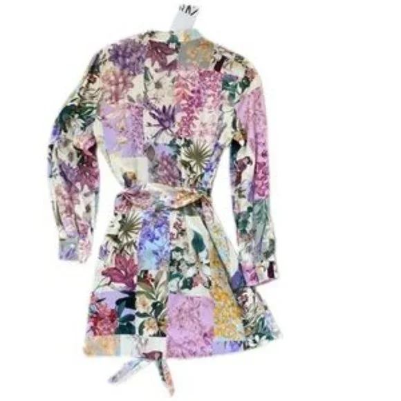 NWT ZARA Linen Floral Print Dress Blogger Favorite - Picture 15 of 16